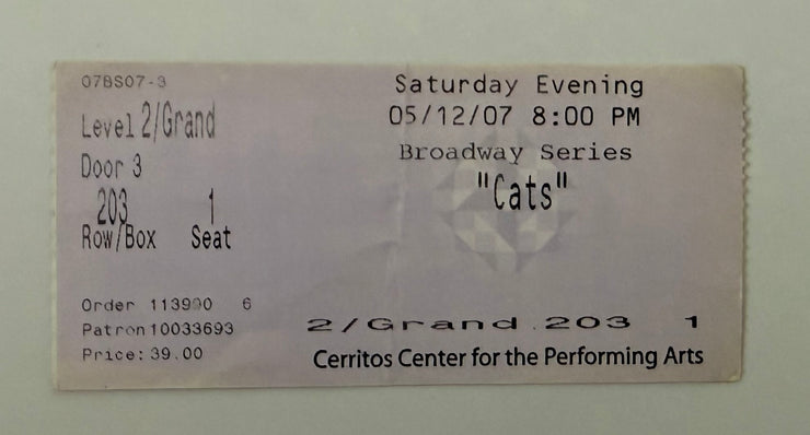 2007 Broadway Series of Cats, May 12, 2007