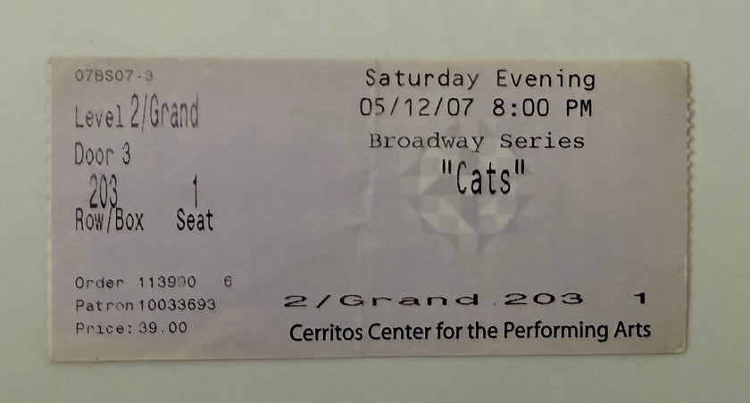 2007 Broadway Series of Cats, May 12, 2007
