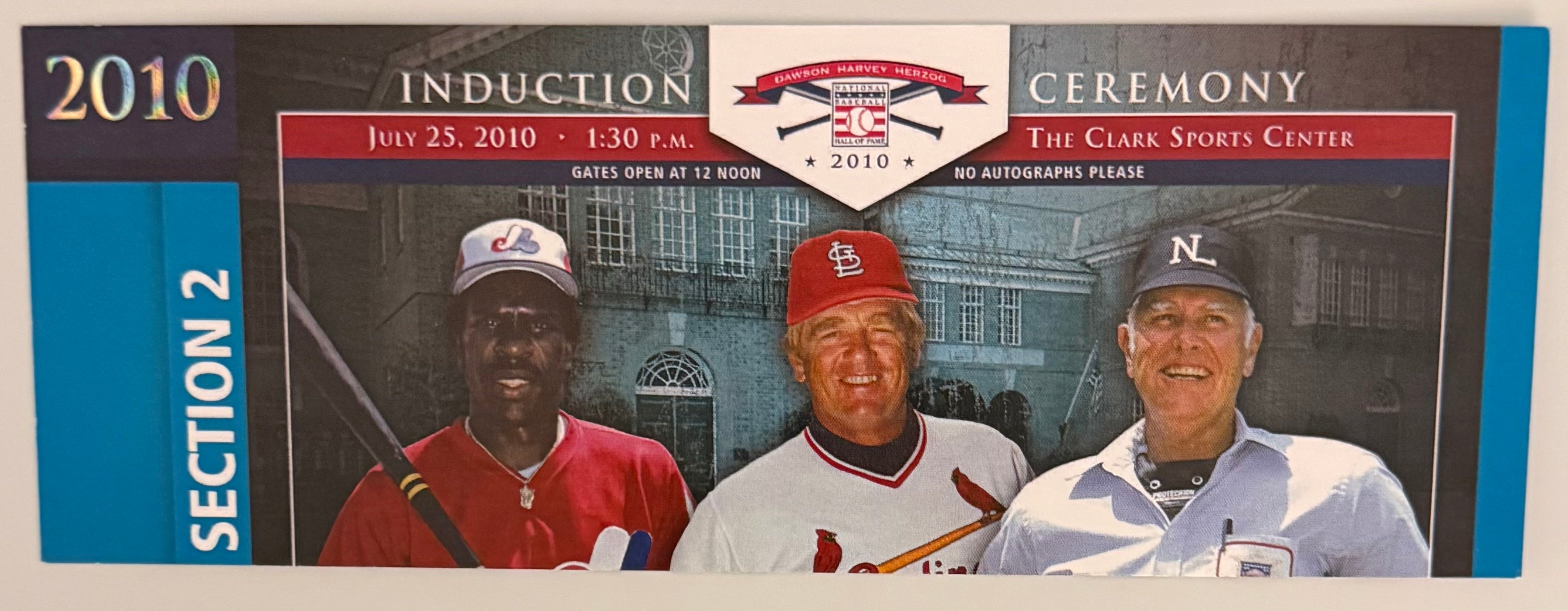 July 25, 2010, Baseball HOF Induction, Dawson/Herzog/Harvey