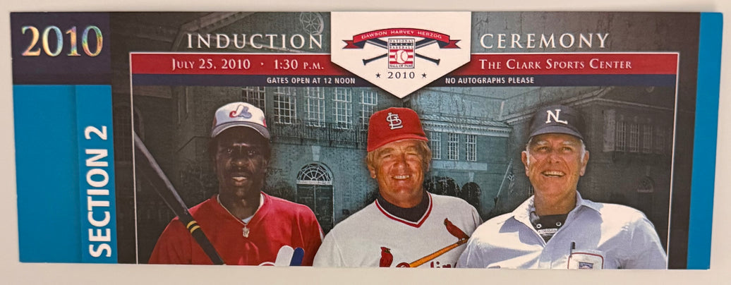 July 25, 2010, Baseball HOF Induction, Dawson/Herzog/Harvey