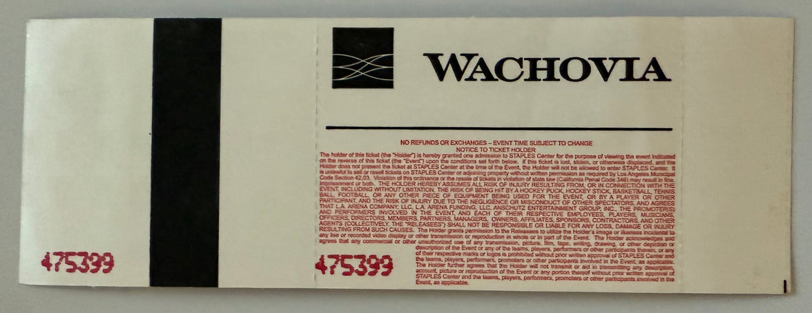 7/7/2009 Michael Jackson Memorial Service Ticket, Staples Center