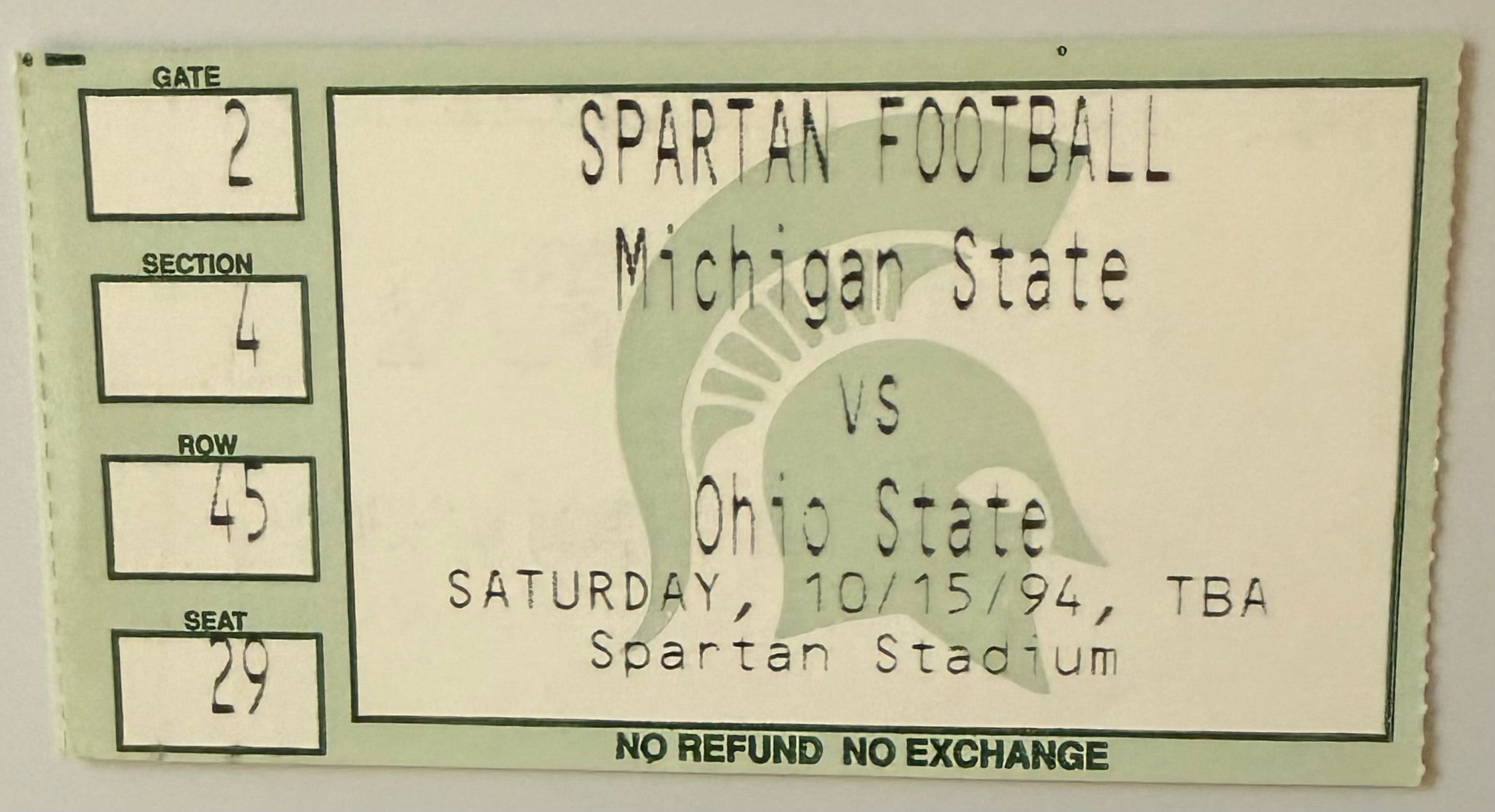 October 15, 1994, Ohio State University at Michigan State University