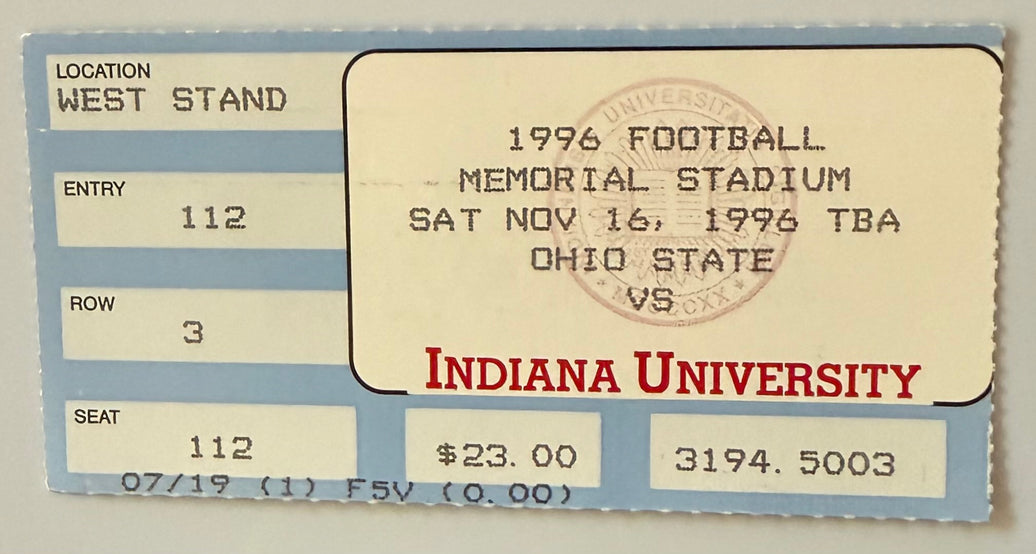 November 16, 1996, Ohio State University versus Indiana University