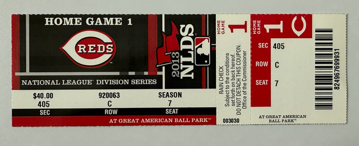 2013 National League Division Series, Wild Card Game in Cincinnati at Great American Ballpark