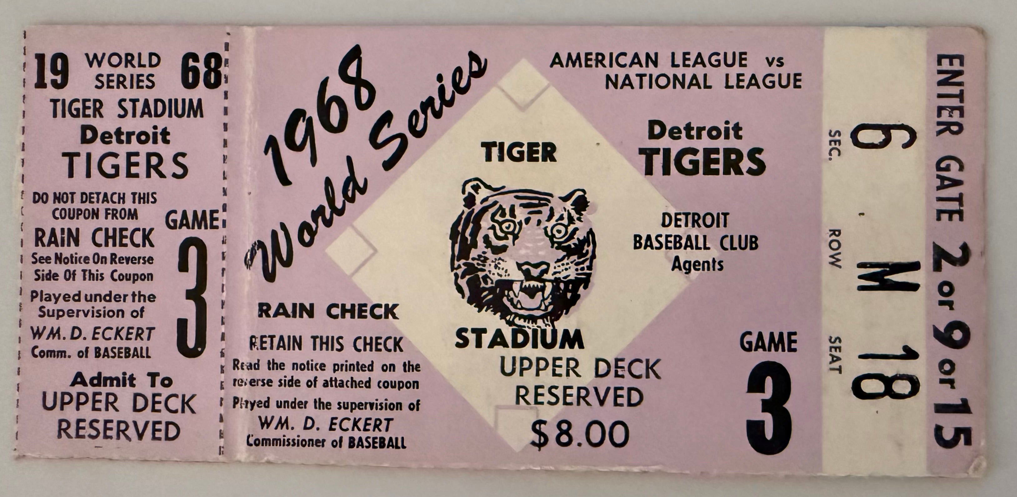 1968 World Series Game 3, Tigers Beat Cardinals 4 Games to 3