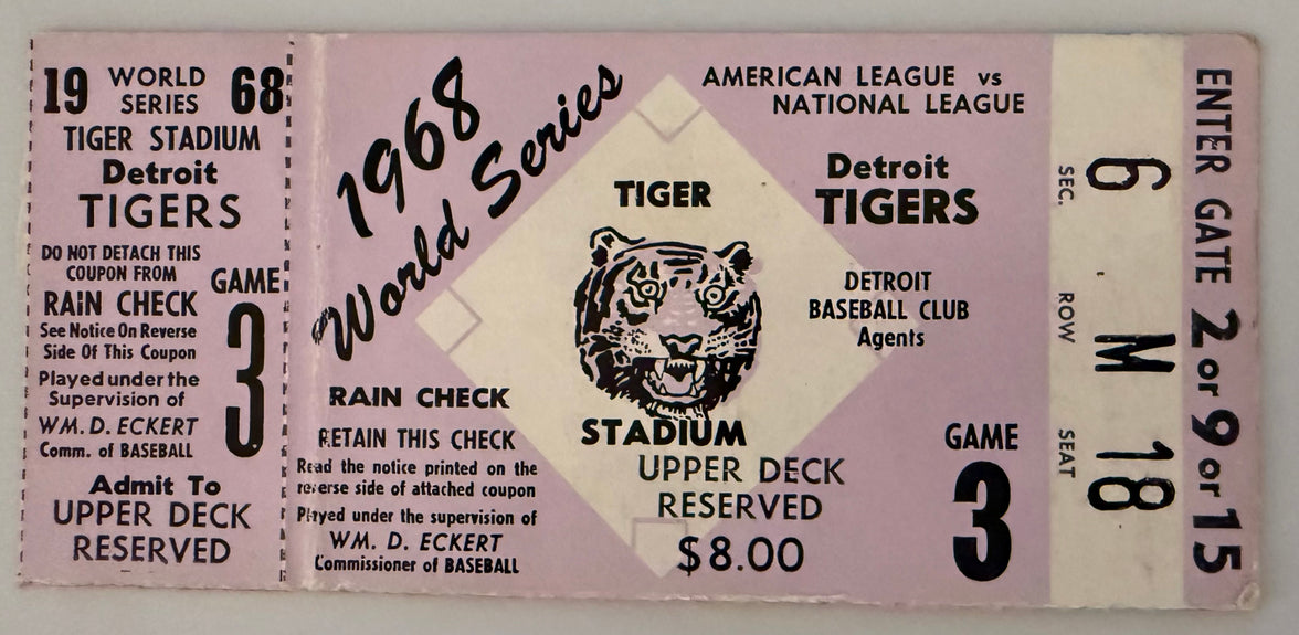 1968 World Series Game 3, Tigers Beat Cardinals 4 Games to 3