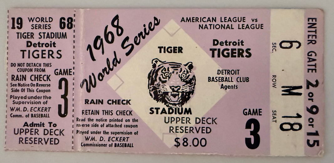 1968 World Series Game 3, Tigers Beat Cardinals 4 Games to 3
