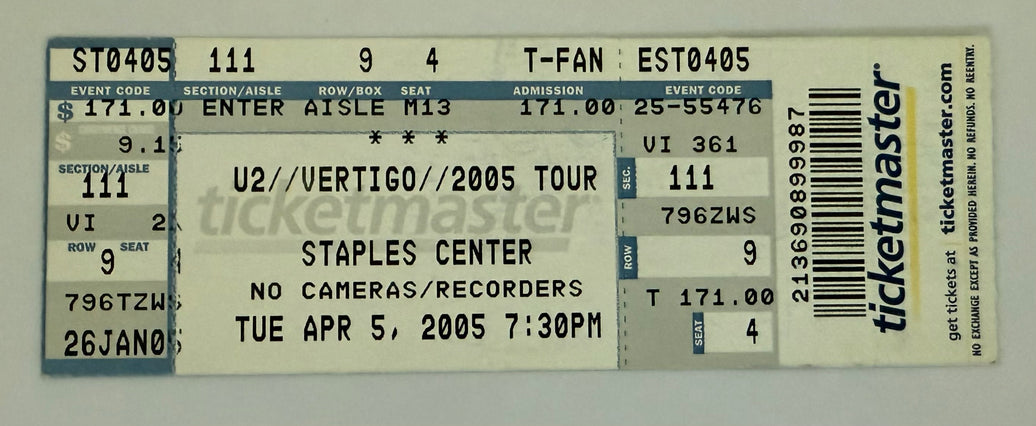 2005 U2 at the Staples Center, April 5, 2005