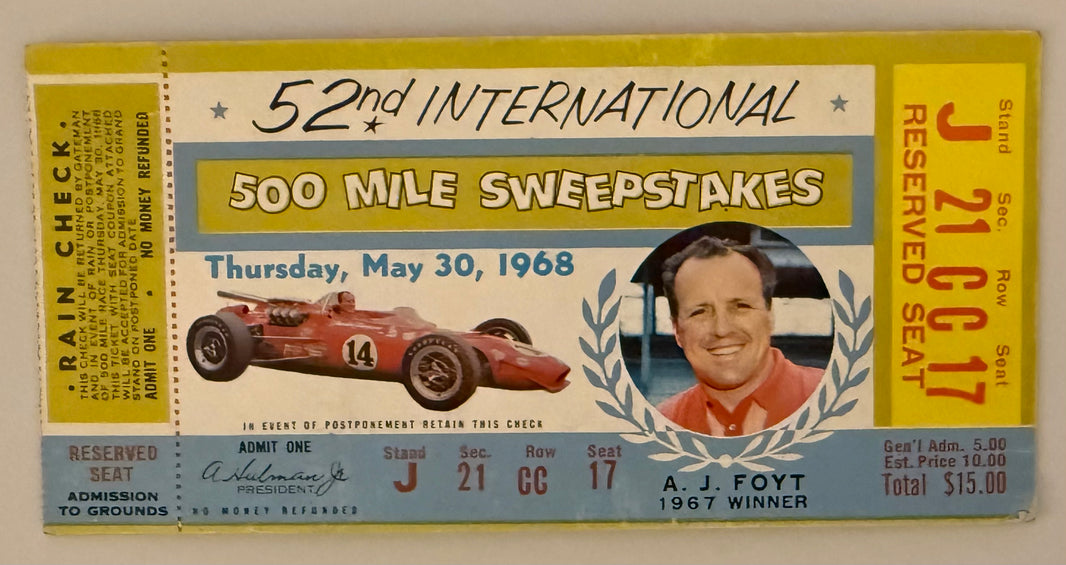 May 30, 1968, 52nd Indianapolis 500