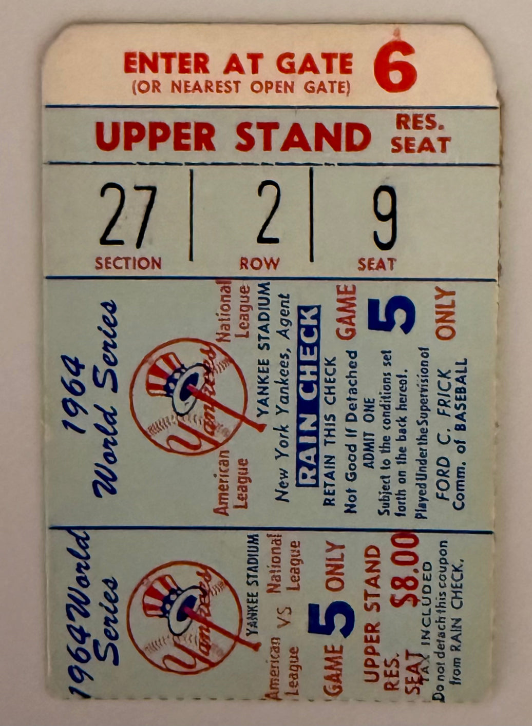 1964 World Series, Game 5, Cardinals 5 - Yankees 2