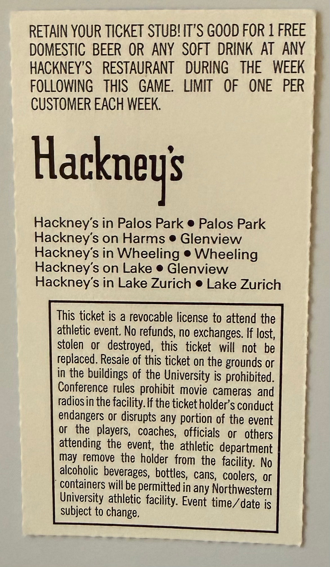October 1, 1994, Ohio State University at Northwestern