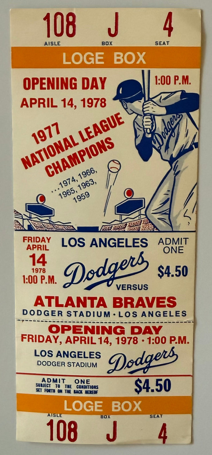 1978 LA Dodgers Opening Day