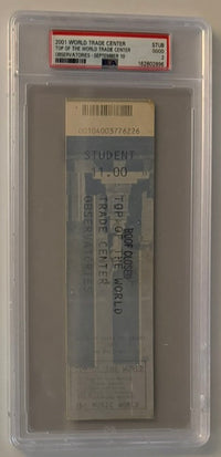 September 10, 2001, World Trade Center Observation Deck Ticket, One of Final Tickets Issued, Last Hour Open, Timestamped 20:19 (8.19 PM)