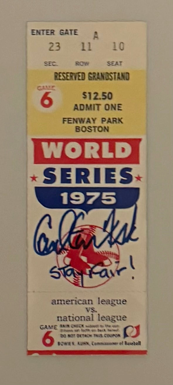 1975 World Series Game 5 - Reds vs Red Sox - Carlton Fisk Home Run - Autographed in Person