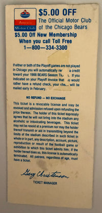 January 1988, Bears Playoffs, Walter Payton's Last Game-Good Condition