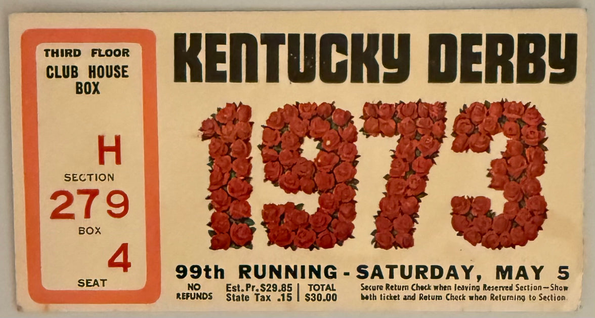 May 5, 1973, Kentucky Derby, Secretariat - Very Good Condition