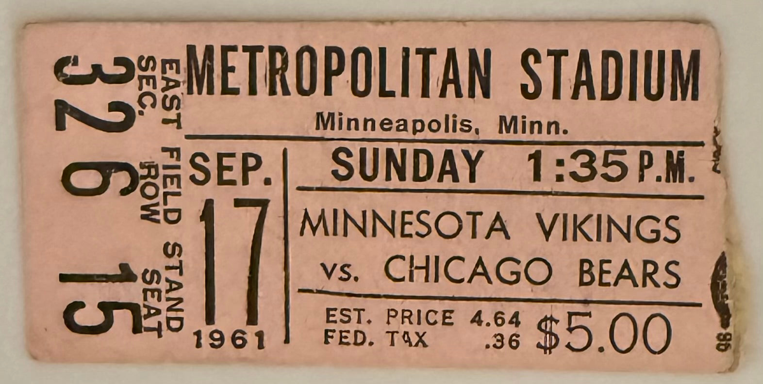 September 17, 1961, Mike Ditka/Fran Tarkenton Debuts, 1st Minnesota Vikings Game