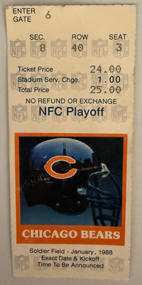 January 1988, Bears Playoffs, Walter Payton's Last Game-Good Condition